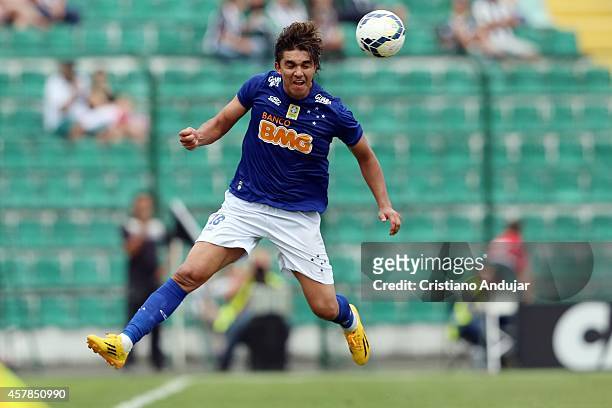 Marcelo Moreno of Cruzeiro in action during a match between Figueirense and Cruzeiro as part of Campeonato Brasileiro 2014 at Orlando Scarpelli...