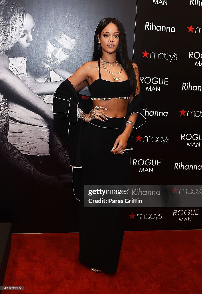 Rihanna Meets With Fans At ROGUE MAN Fragrance Launch