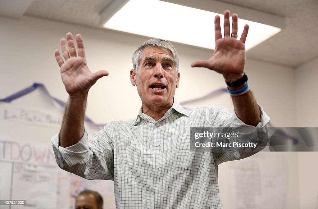 Sen. Mark Udall Campaigns For Re-Election In Denver Area