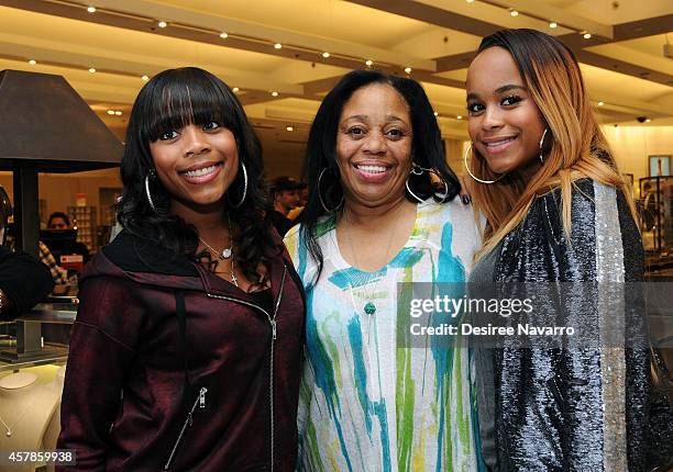 Samaria Smith, Ondrea Smith and Italia Smith, family of LL Cool J attend SIS By Simone I. Smith Jewelry Event at Macy's Herald Square on October 25,...