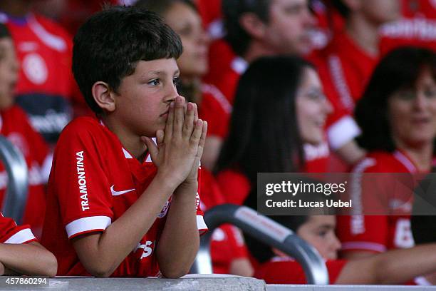 Internacional fan during match between Internacional and Bahia as part of Brasileirao Series A 2014, at Estadio Beira-Rio on October 25 in Porto...