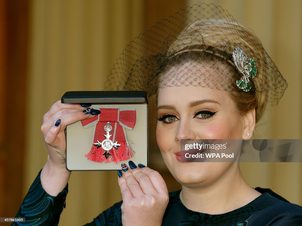 Adele Adkins Receives MBE At Investitures Ceremony