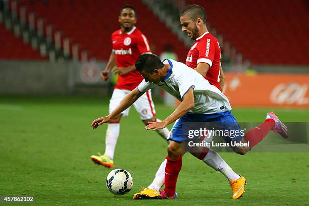 Claudio WInck of Internacional battles for the ball against Motta of Bahia during match between Internacional and Bahia as part of Brasileirao Series...