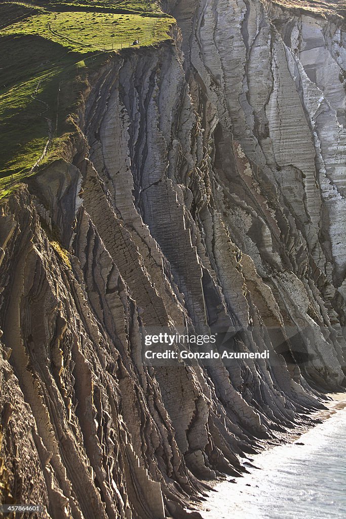 Flysch Sample Flysch Geological Formation On The Basque Coast High-Res Stock Photo ...