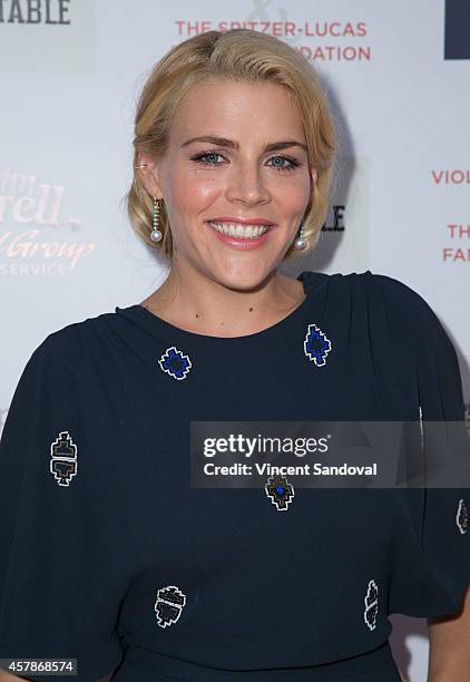 Actress Busy Philipps attends Share Our Strength's No Kid Hungry Campaign fundraising dinner at Ron Burkle's Green Acres Estate on October 25, 2014...