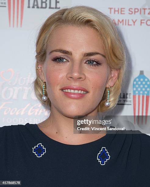 Actress Busy Philipps attends Share Our Strength's No Kid Hungry Campaign fundraising dinner at Ron Burkle's Green Acres Estate on October 25, 2014...