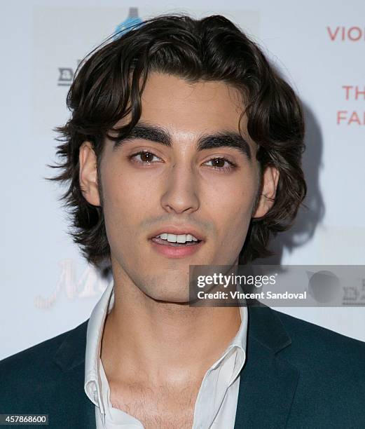 Actor Blake Michael attends Share Our Strength's No Kid Hungry Campaign fundraising dinner at Ron Burkle's Green Acres Estate on October 25, 2014 in...