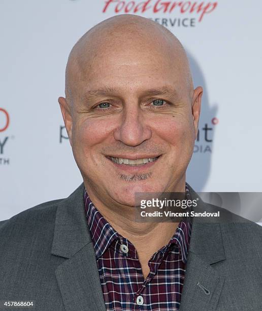 Chef Tom Colicchio attends Share Our Strength's No Kid Hungry Campaign fundraising dinner at Ron Burkle's Green Acres Estate on October 25, 2014 in...