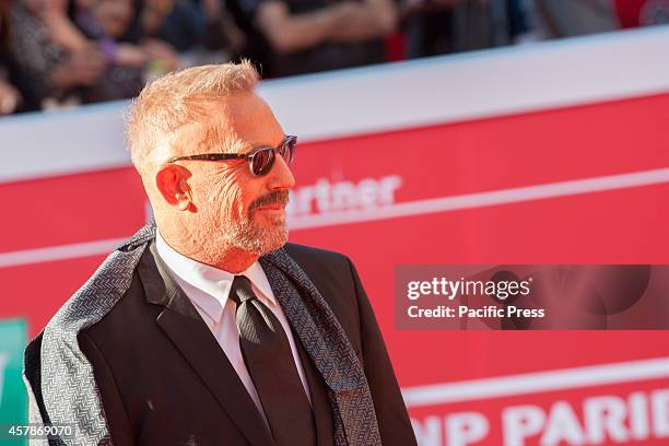 Kevin Costner on the Red Carpet for the presentation of the film "Black and White" during 9th Rome Film Festival 2014.
