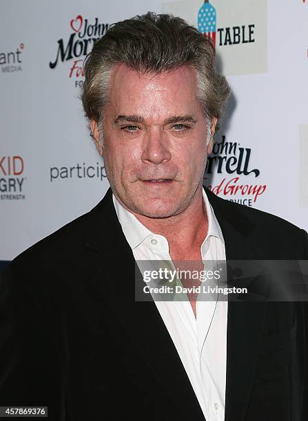 Actor Ray Liotta attends the Share Our Strength's No Kid Hungry Campaign fundraising dinner at Ron Burkle's Green Acres Estate on October 25, 2014 in...