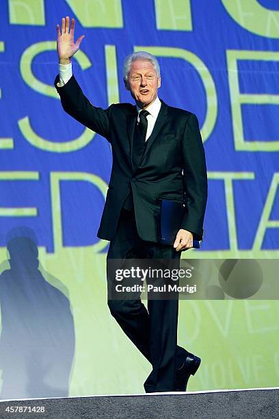 Former U.S. President Bill Clinton arrives at the 18th Annual HRC National Dinner at The Walter E. Washington Convention Center on October 25, 2014...