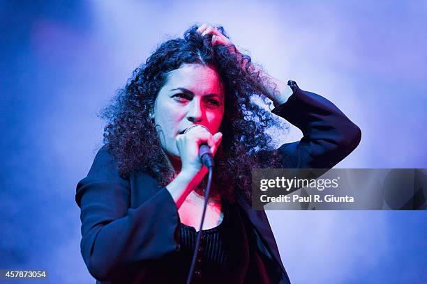 Sarah Chernoff of Superhumanoids performs on stage at Hollywood Palladium on October 25, 2014 in Hollywood, California.