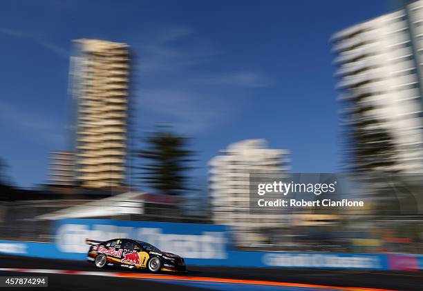 Jamie Whincup drives the Red Bull Racing Australia Holden during race 32 for the Gold Coast 600, which is round 12 of the V8 Supercars Championship...