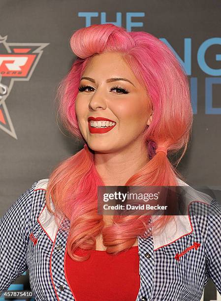 Model Annalee Belle attends the Professional Bull Riders Official PBR 21st Birthday Party at the Mandalay Bay Resort and Casino on October 25, 2014...