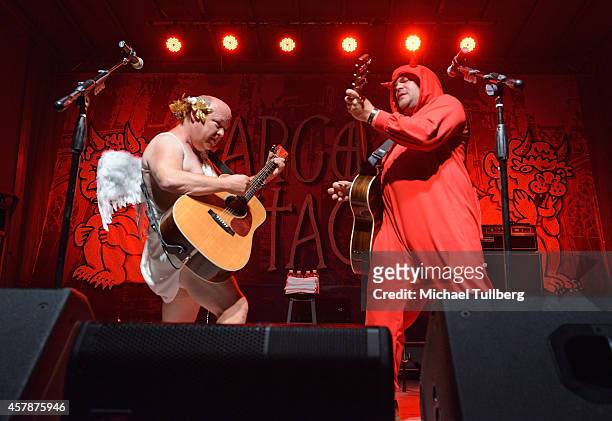 Musicians Kyle Gass and Jack Black of Tenacious D perform at Festival Supreme at The Shrine Expo Hall on October 25, 2014 in Los Angeles, California.