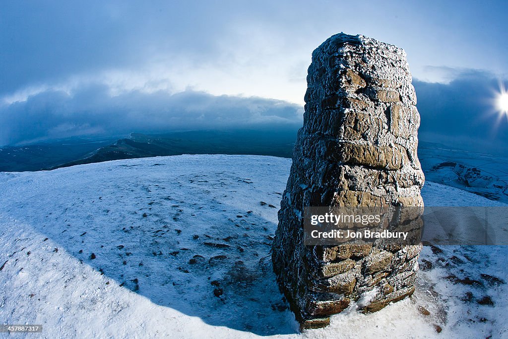 Mam Tor Trig Point at Dawn