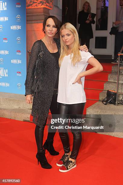Anouschka Renzi and daughter Kiara attends the 'Mamma Mia' Musical Premiere on October 26, 2014 in Berlin Germany.