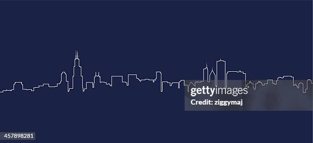 bildbanksillustrationer, clip art samt tecknat material och ikoner med chicago skyline - skyline