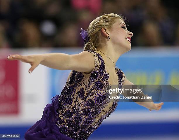 Gracie Gold competes in the Ladies Free Skating during the 2014 Hilton HHonors Skate America competition at the Sears Centre Arena on October 26,...