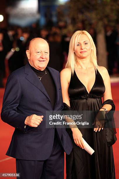 Massimo Boldi and Loredana De Nardis attend the Collateral Awards Photocall during the 9th Rome Film Festival on October 26, 2014 in Rome, Italy.