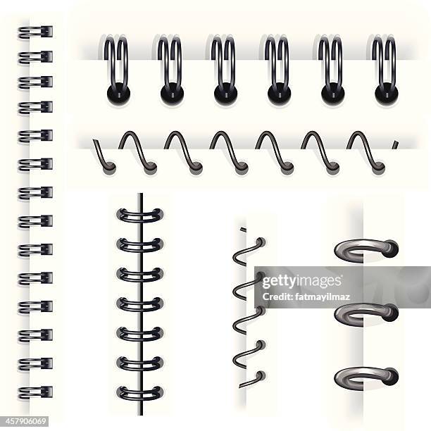 ilustrações de stock, clip art, desenhos animados e ícones de fios em espiral para a página - bloco espiral