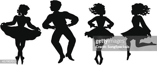 irish dancers - dancer stock illustrations