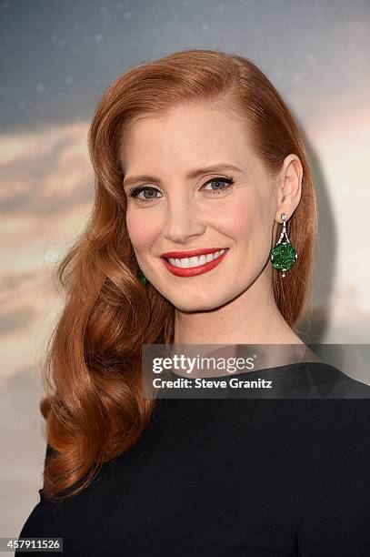 Actress Jessica Chastain attends the "Interstellar" Los Angeles premiere at TCL Chinese Theatre IMAX on October 26, 2014 in Hollywood, California.