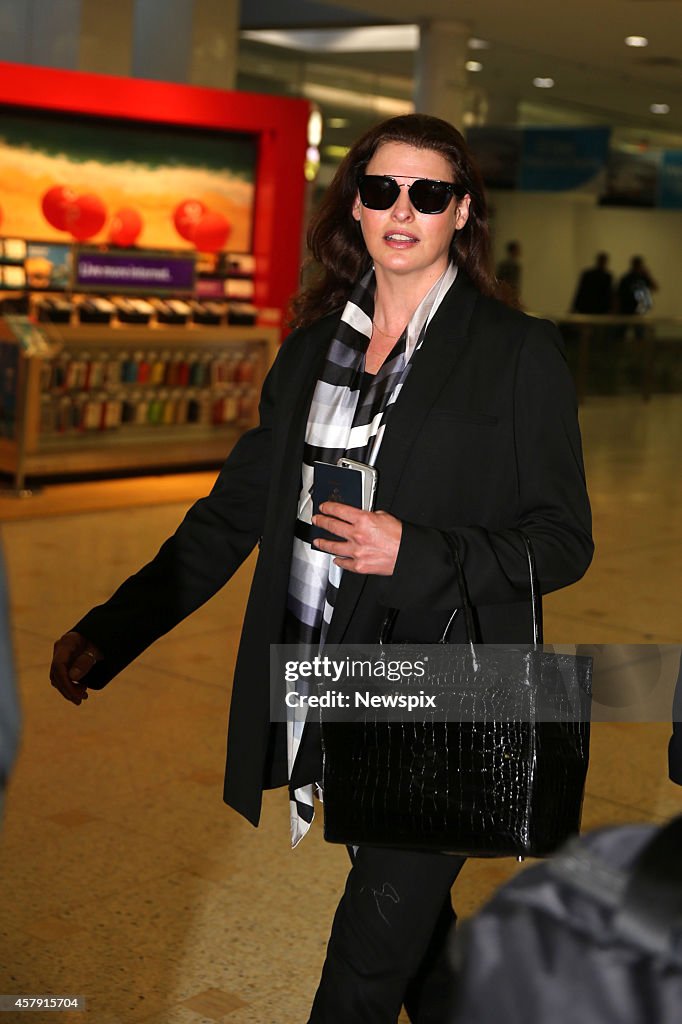 Linda Evangelista Arrives In Sydney