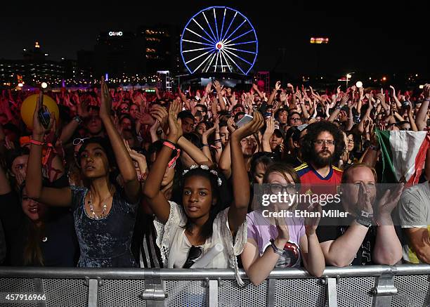 Fans watch a performance by Broken Bells during the Life is Beautiful festival on October 26, 2014 in Las Vegas, Nevada.