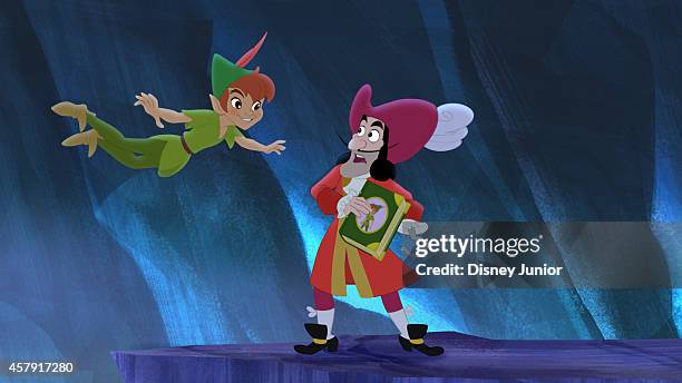 Battle For The Book!" - Jake and his crew of kid pirates take flight over London in Disney Junior's "Jake and the Never Land Pirates: Battle for the...
