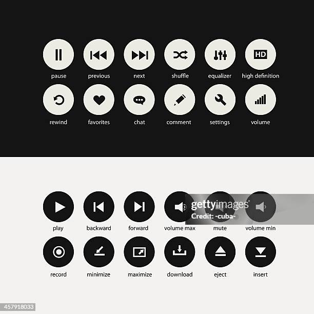 flat media player elements - shuffling stock illustrations