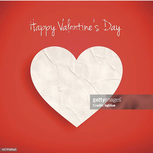 paper heart background - crumpled stock illustrations