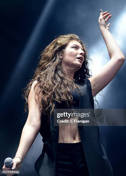 Lorde performs during the 2014 Austin City Limits Music Festival at Zilker Park on October 12, 2014 in Austin, Texas.