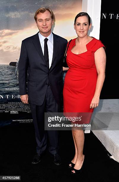 Director/writer/producer Christopher Nolan and producer Emma Thomas attends the "Interstellar" Los Angeles premiere at TCL Chinese Theatre IMAX on...