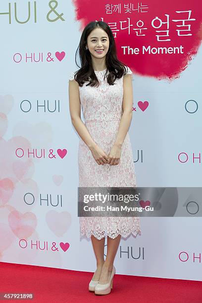 South Korean actress Kim Tae-Hee attends promotional event for the "O HUI" 2014 Beautiful Face, Campaigns on October 26, 2014 in Seoul, South Korea.