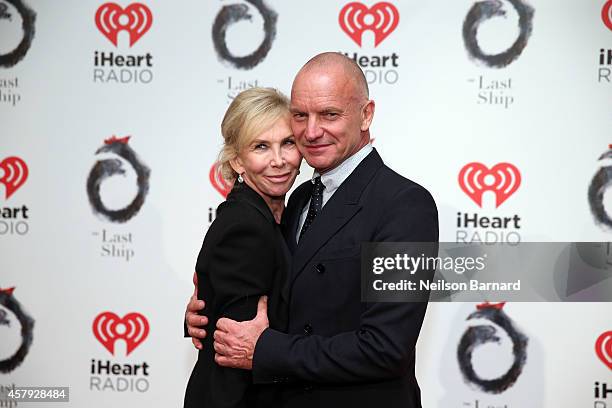 Sting and Trudie Styler attend the "The Last Ship" Broadway opening night after party at Pier 60 on October 26, 2014 in New York City.