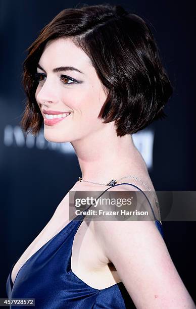 Actress Anne Hathaway attends the premiere of Paramount Pictures' "Interstellar" at TCL Chinese Theatre IMAX on October 26, 2014 in Hollywood,...