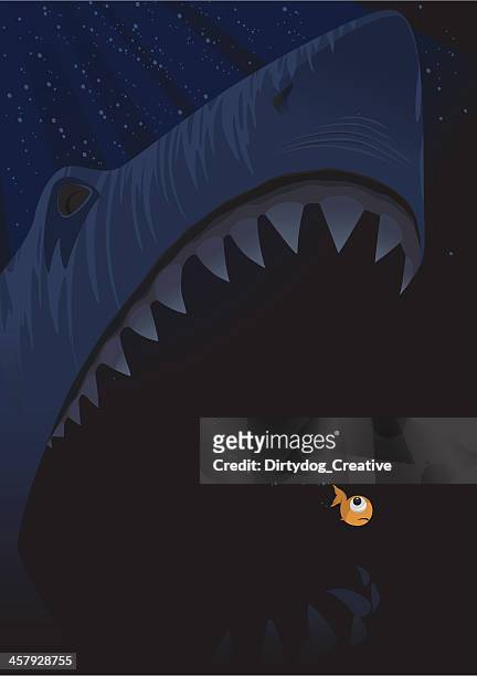 shark & fish - word of mouth stock illustrations