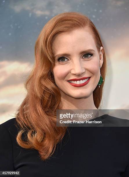 Actress Jessica Chastain attends the premiere of Paramount Pictures' "Interstellar" at TCL Chinese Theatre IMAX on October 26, 2014 in Hollywood,...