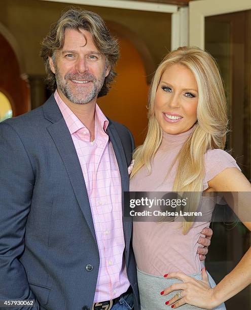 Slade Smiley and Gretchen Rossi attend The How 2 Girl think pink ladies luncheon on October 26, 2014 at the Sixx Residence in Westlake Village,...