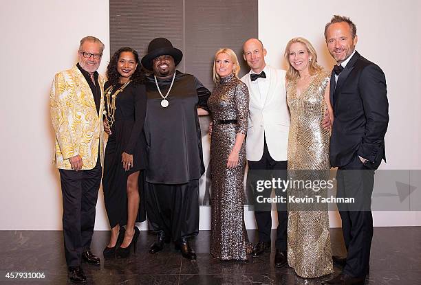 Howard Rachofsky, Shani James, Cee Lo Green, Lisa Runyon, John Runyon, Cindy Rachofsky and John Benjamin Hickey attend the TWO x TWO For AIDS And Art...