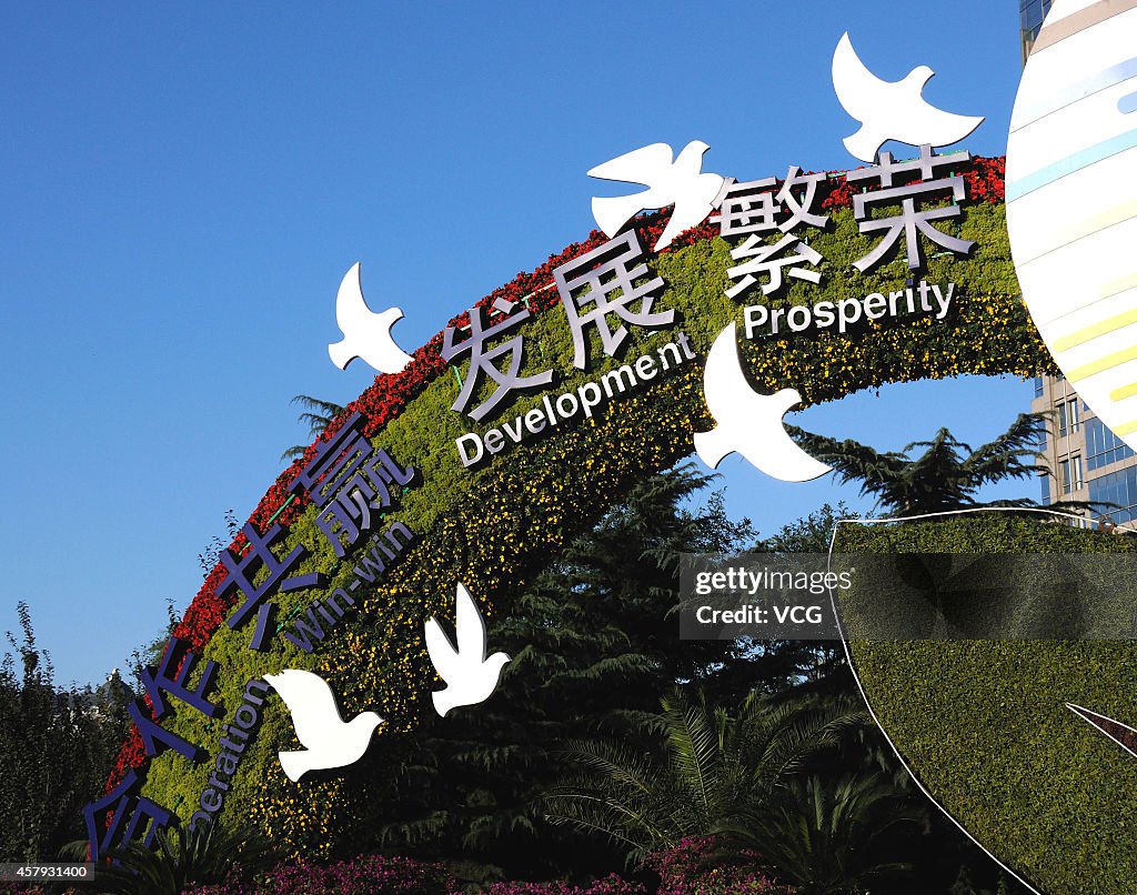 Decoration Flowers For APEC Summit In Beijing