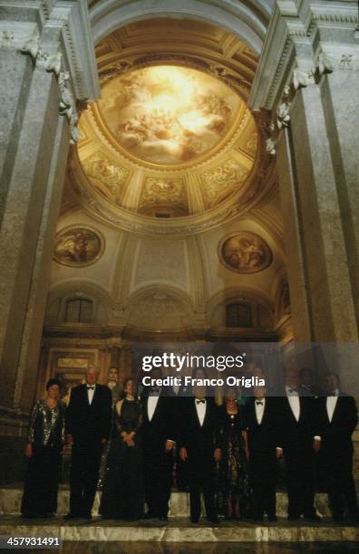 President Boris Yeltsin of Russia and his wife Naina Yeltsin, Italian Prime Minister Silvio Berlusconi and his Second wife Veronica Lario, 42nd...