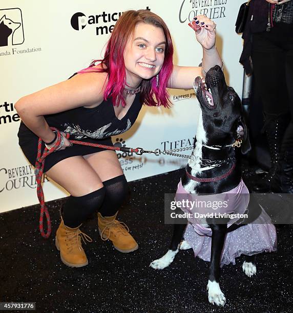 Actress Laci Kay attends the Amanda Foundation's 2014 Bow Wow Beverly Hills Halloween Rodeo Drive "Night of the Living Dog!" event at Via Rodeo at...