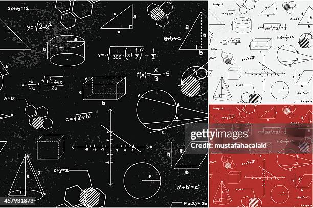 geometry seamless pattern - simple math equation drawing stock illustrations