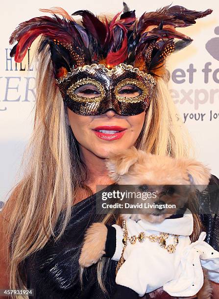 Personality Adrienne Maloof attends the Amanda Foundation's 2014 Bow Wow Beverly Hills Halloween Rodeo Drive "Night of the Living Dog!" event at Via...