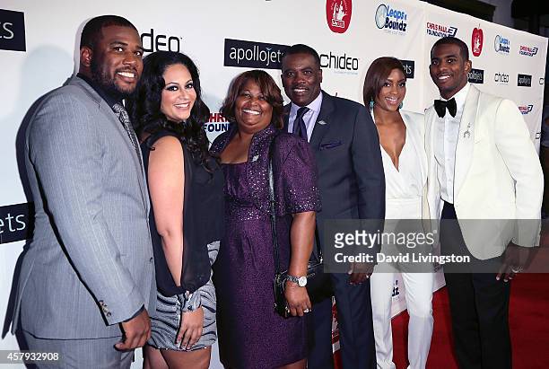 Pro basketball player Chris Paul , wife Jada Crawley and family members attend the CP3 Foundation Celebrity Server Dinner at Mastro's Steakhouse on...