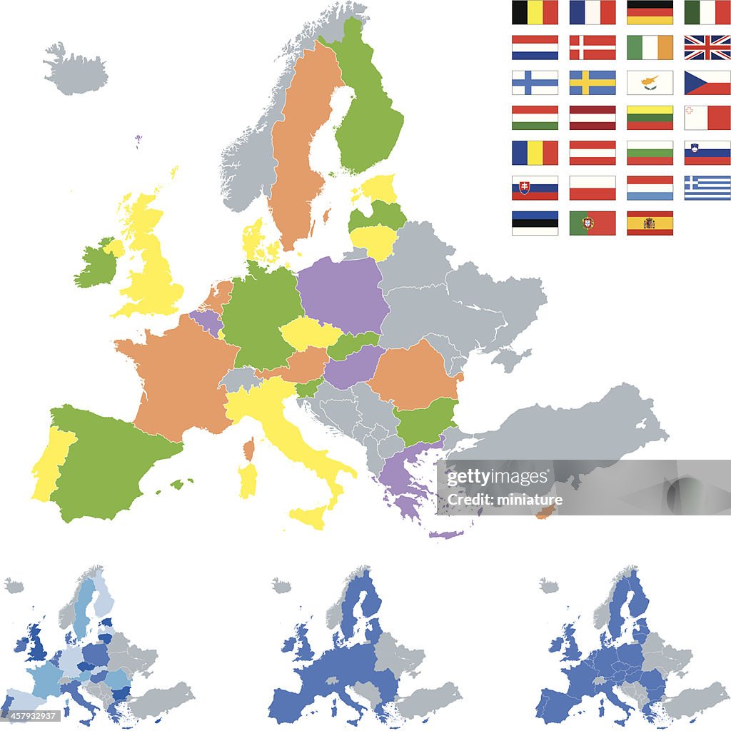 Colorful map of the European Union