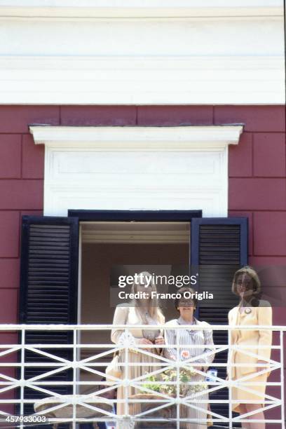 Veronica Lario, Second wife of Italian Prime Minister Silvio Berlusconi, Marie Delors, wife of European Commission President Jacques Delors, and US...
