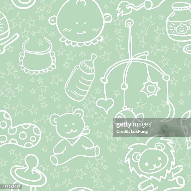 illustrations, cliparts, dessins animés et icônes de fond de bébé sans couture-des - wallpapers baby